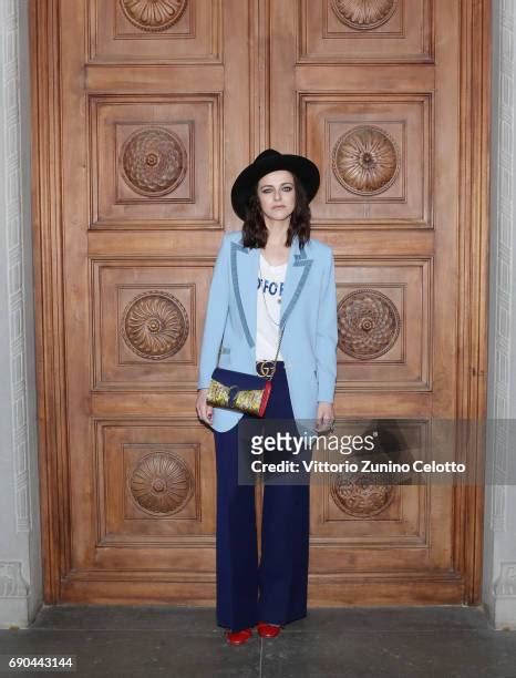 Rachele Bastreghi arrives at the Gucci Cruise 2018 fashion show 